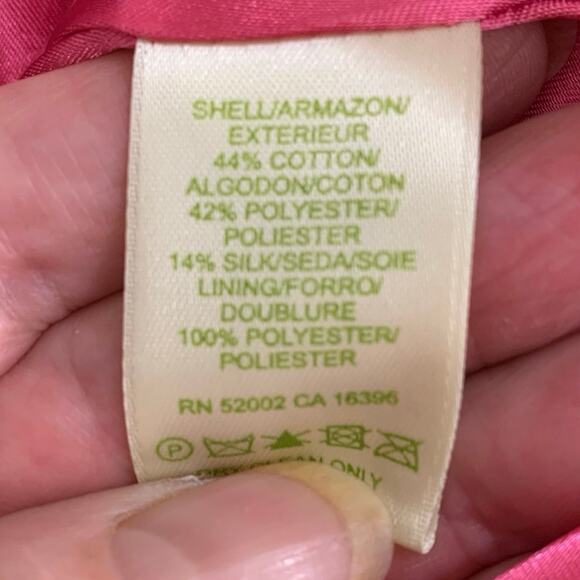 Sigrid Olsen Size 16 Black White Silk Cotton Floral Blazer Jacket Career Office - Picture 10 of 10